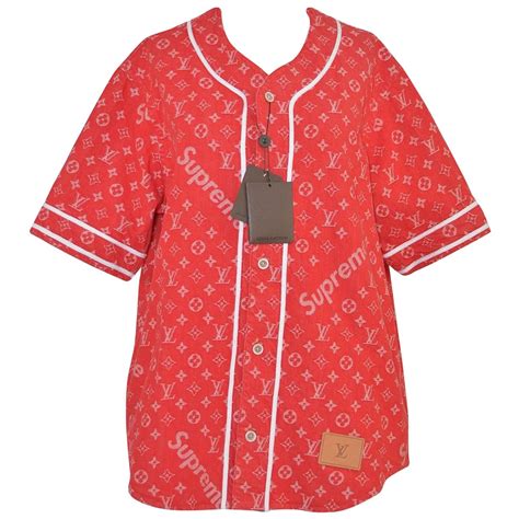 supreme louis vuitton baseball jersey price|supreme x louis vuitton jacket.